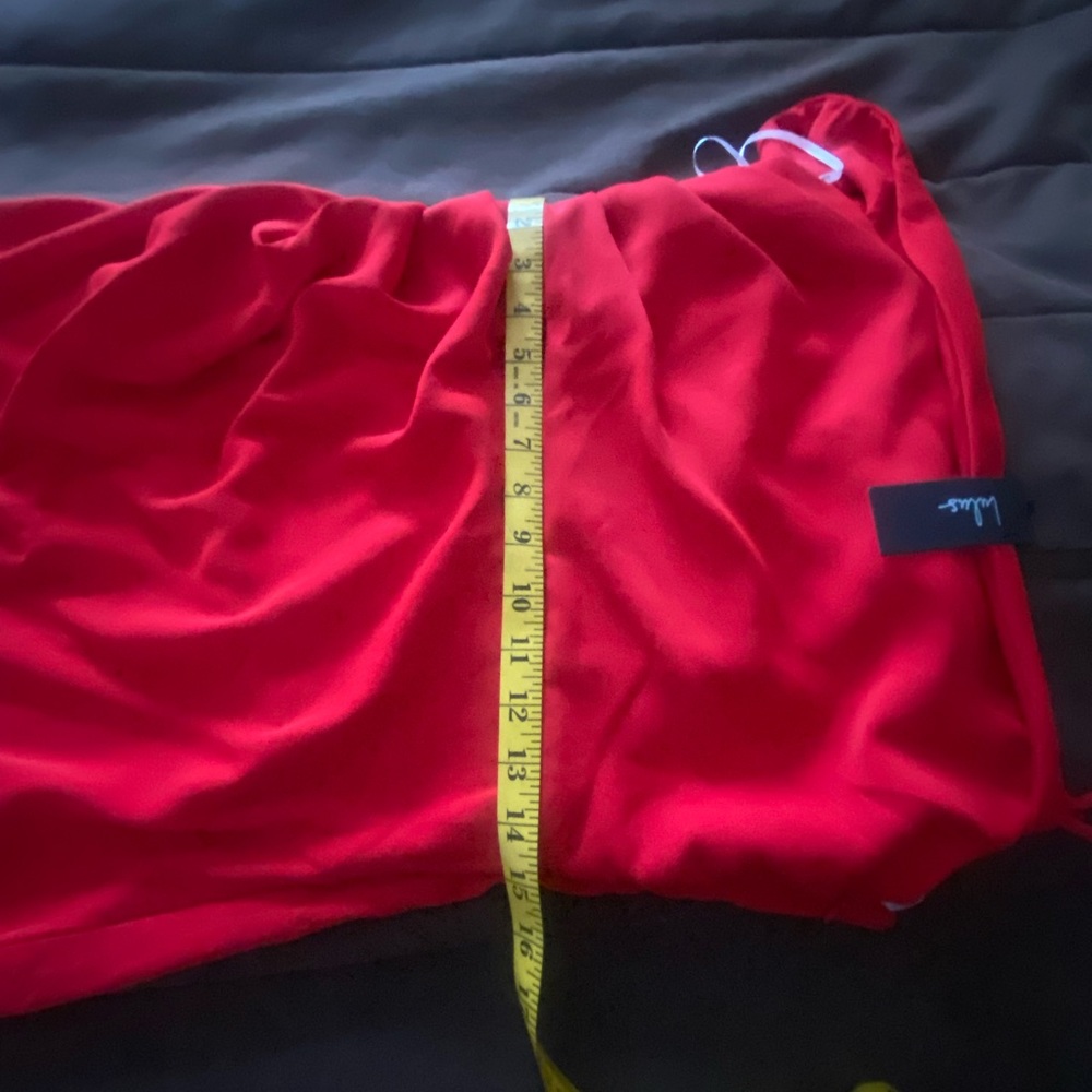 Lulus Red Asymmetrical Tulip dress - Picture 7 of 8